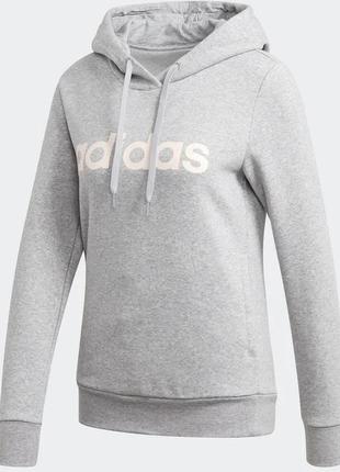 Утеплений світшот adidas світшот essentials linear hoodie сірий світшот для дівчинки 12-14р regular fit