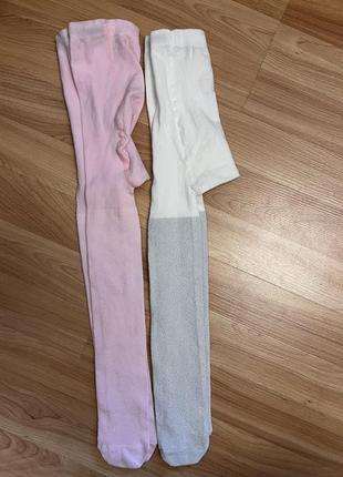 Нарядні колготи рожеві білі блистять h&m