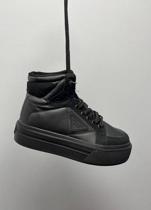 Кросівки prada re-nylon brushed sneakers high ‘black’ not lux2 фото