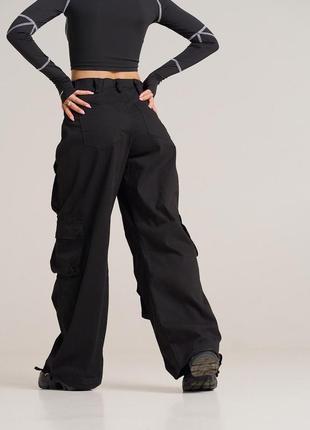 Стильные брюки - карго оверсайз женские ogonpushka swag качественные премиум трендовые штаны3 фото