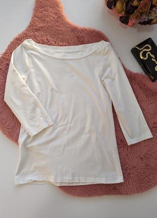 Белая футболка chicoree рукав 3/4 базовый лонгслив3 фото