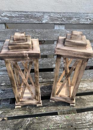 Фонарик декоративный деревянный 65 см