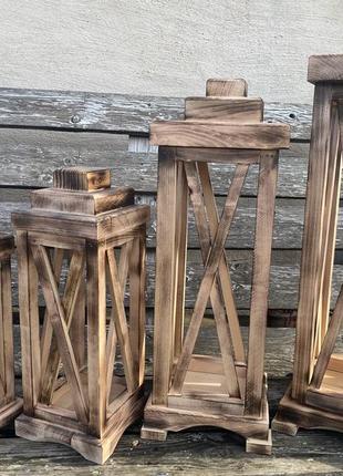 Фонарик декоративный деревянный 65 см