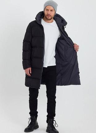Зимняя двухсторонняя куртка с капюшоном зимова тепла подовжена двох стороння куртка2 фото