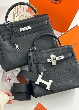 Високоякісна шкіряна сумка в стилі hermes kelly 32 та 28 см