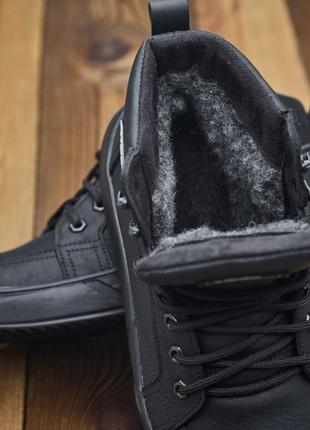 Зимові чоловічі черевики ugg натуральна матова шкіра, качественные зимние ботинки5 фото