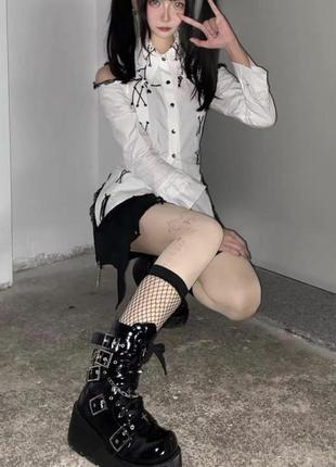 Ботинки на платформе готика гранж тёмная лолита