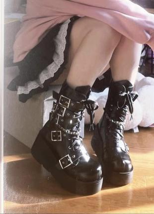 Ботинки на платформе готика гранж тёмная лолита
