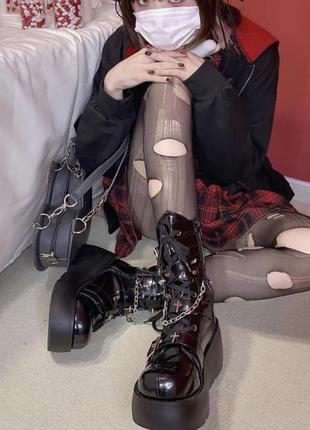 Ботинки на платформе готика гранж тёмная лолита