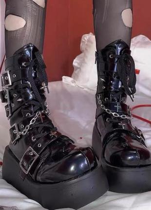 Ботинки на платформе готика гранж тёмная лолита