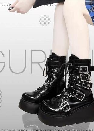 Ботинки на платформе готика гранж тёмная лолита