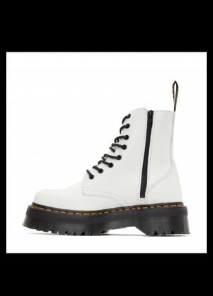 Черевики на платформі білі dr. martens
15265100 jadon zip white polished smooth