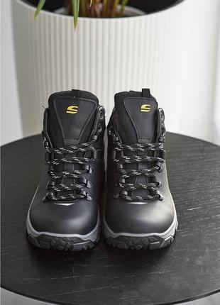 Підліткові зимові шкіряні черевики splinter/ качественные ботинки на мальчика натуральная кожа чёрные7 фото