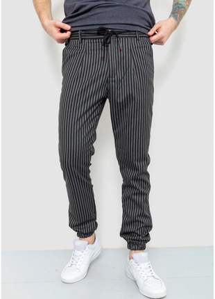 Чоловічі штани в смужку, колір сіро-чорний, 157r2004