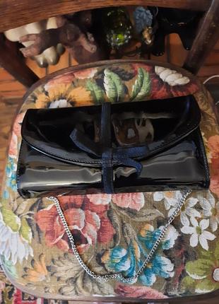 Вечерняя кожаная лаковая брендовая сумочка на кирпичике van dal4 фото
