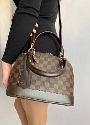 Женская коричневая сумка с фирменным принтом, louis vuitton из экокожи люксового качества