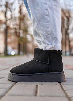 Уггі ugg classic mini platform black