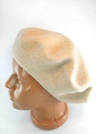 Берет женский теплый фетровый бежевый шерстяной зимний французский классический женские шапки береты3 фото
