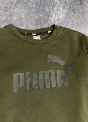 Світшот кофта чоловіча puma big logo хакі2 фото