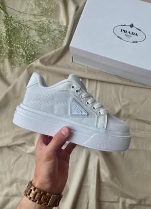 Кросівки prada macro re-nylon brushed leather sneakers not lux