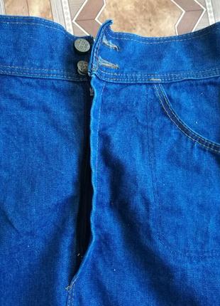 Яркая синяя джинсовая юбка, размер м4 фото