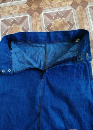 Яркая синяя джинсовая юбка, размер м6 фото