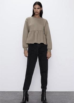 Об’ємний світшот zara хакі