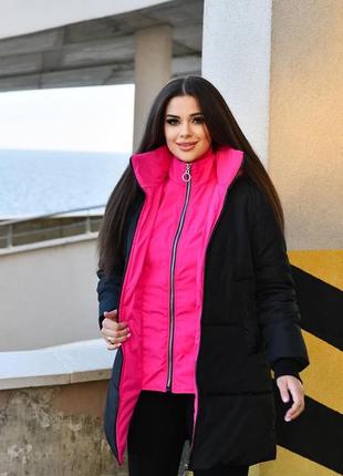 Жіноча зимова тепла балонова куртка,женская зимняя тёплая балоновая куртка,пальто стьобане3 фото