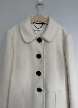 Молочное пальто во французском стиле, 80% шерсть2 фото