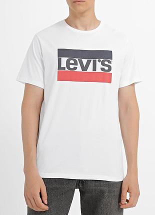Футболка мужская levi´s (белый, l ). біла футболка levi´s. оригінал