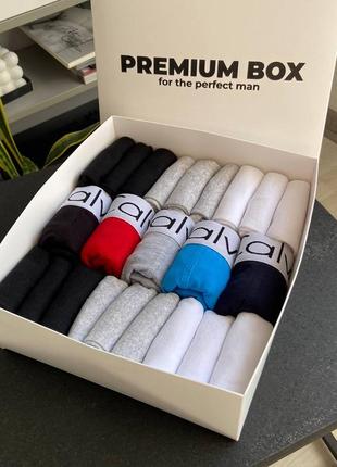 Premiun box ck boxer (5 шт чоловічих трусів + 18 пар шкарпеток)