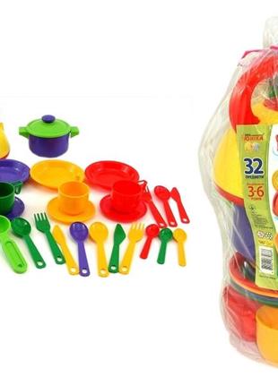 Набір посуду великий (каструлі, тарілки, столове приладдя) юніка 71023 два кольори