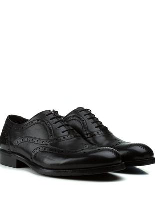 Туфлі чоловічі cossottini шкіряні на шнурівках класичні чорні 24971 фото