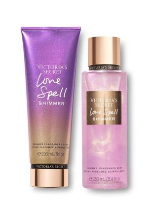 Парфюмированный набор victoria’s secret оригинал мист и лосьон с шиммером shimmer виктория сикрет6 фото