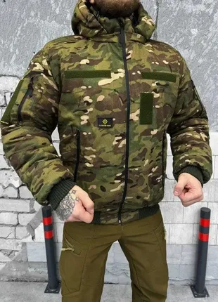 Армейская зимняя куртка logos-tac мультикам , военная зимняя куртка мультикам водооталкивающий