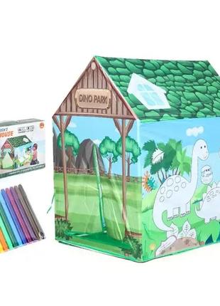 Палатка детская для дома и улицы динозавры раскраска1 фото