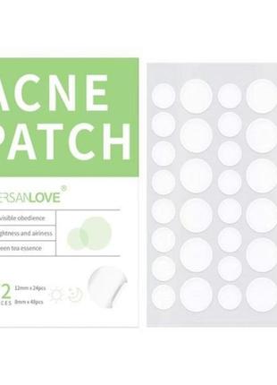 Патчи от прыщей пластырь sersanlove acne patch зеленый чай