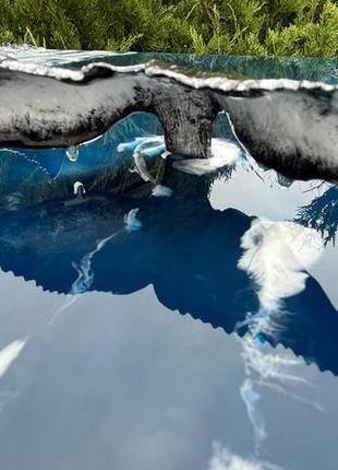 Интерьерная картина эпоксидной смолой 3d "киты исландии" 50х70см.7 фото