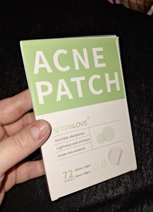 Патчи от прыщей пластырь sersanlove acne patch зеленый чай2 фото