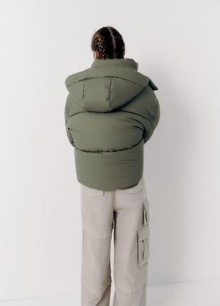 ️стеганая теплая куртка из прорезиненной ткани zara6 фото