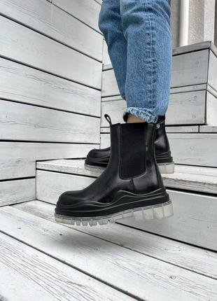 Сапоги bottega vneta black clear sole3 фото