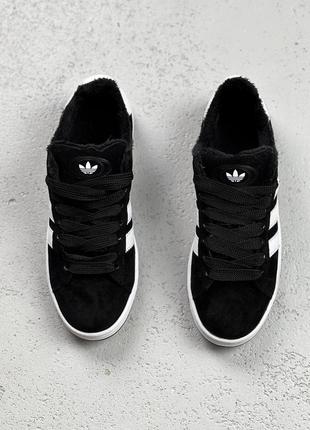 Adidas campus black white winter fur 2