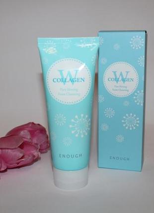 Пенка для умывания лица enough w collagen pure shining foam cleansing