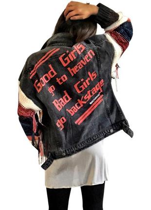Джинсова куртка з ручним розписом нью-йоркських дизайнерів wren and giory7 фото