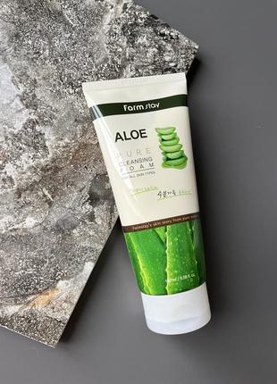 Farm stay aloe pure cleansing foam пенка для умывания с алоэ