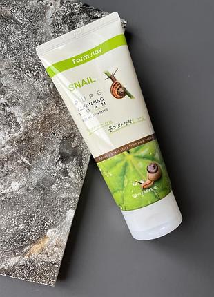 Farm stay snail pure cleansing foam пінка для вмивання з равликом🐌