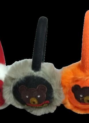 Хутряні навушники для дівчаток, теплі дитячі хутряні вушка чорні