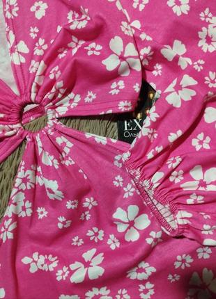 Невероятное цветочное платье с вырезами и объемными рукавами/платье/сарафан5 фото