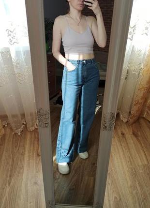 Широкие джинсы sinsay плаццо клеш wide leg