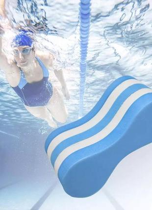 Колобашка для плавання, універсальна, для дорослих та дітей, leacco proswim, синій з білим кольором ks-01 №12 фото